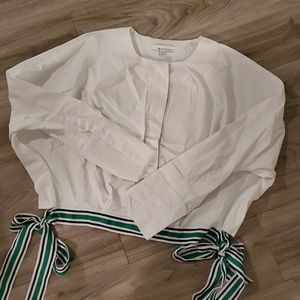 Moelleux White Crop Short w/ Ribbon Sides